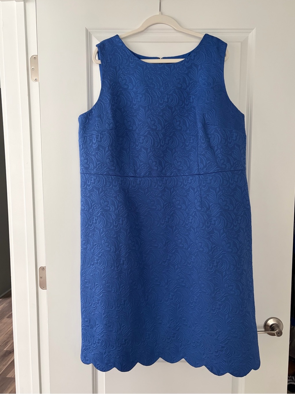 Talbots Cobalt Blue Sleeveless Textured Midi Dress